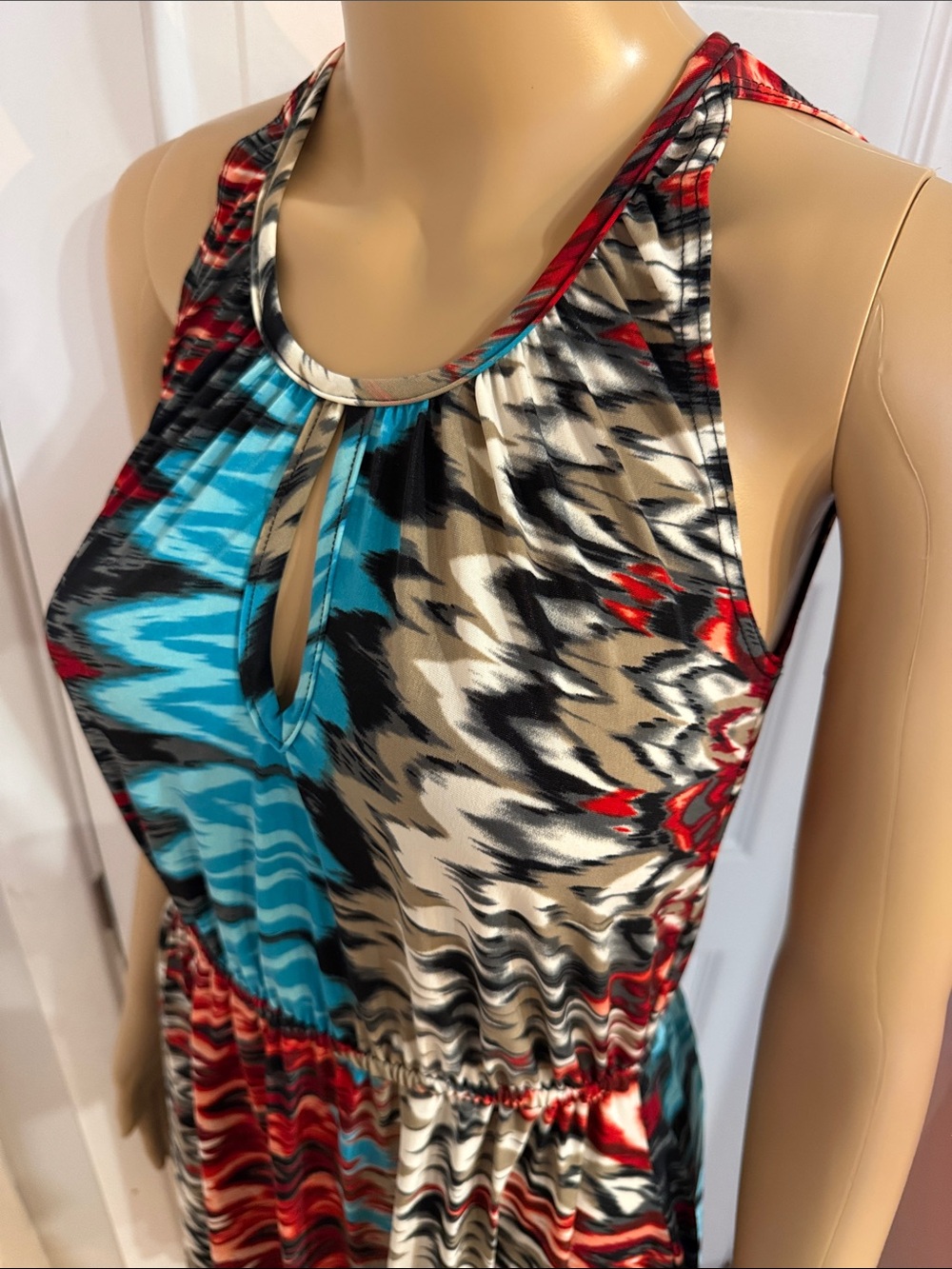 Multicolor Printed Halter Neck Women’s Dress Sz Small/Medium